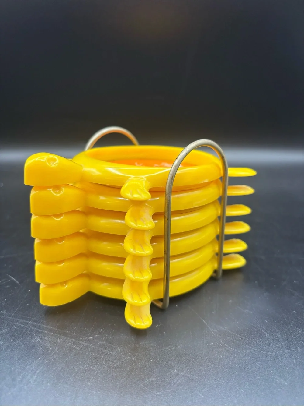 Vintage Coasters Turtles Souvenir Nassau Bahamas 1970s Plastic Yellow Set of 6